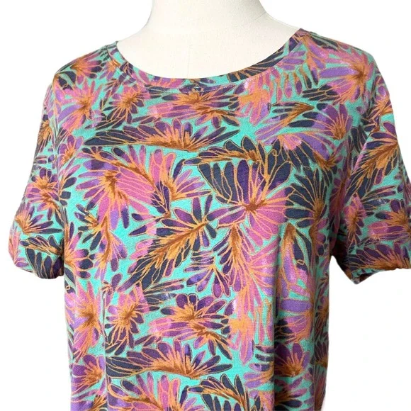 Peruvian Connection Paradiso Short Sleeve T-Shirt Mini Dress Jamaica Size Small